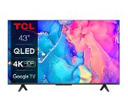 TCL QLED-TV 43C631X2, 108 cm / 43 ", 4K Ultra HD, Smart TV - Google TV, HDR premium, Dolby Atmos, HDMI 2.1, metalen kast, ONKYO-geluid