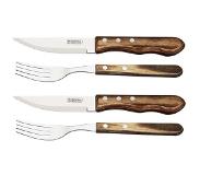 Tramontina Churrasco bestekset Jumbo 4-delig bruin