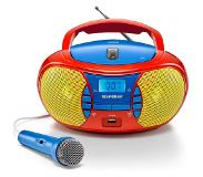 Kärcher RR 5026 Radio/CD-speler FM CD, USB Incl. microfoon Rood, Blauw, Geel