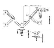 InLine Tischhalterung mit Lifter und USB/Audio