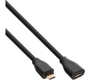 InLine Premium USB Micro B naar USB Micro B verlengkabel - USB2.0 - tot 1A / zwart - 5 meter