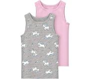 Name it Hemd NMFTANK TOP 2P GREY MELANGE UNICORN NOOS met eenhoornprint (set, 2 stuks, Set van 2)