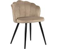 Polewolf | Eetkamerstoel Crown velvet fluweel zandkleurig 46x79x54 cm eetkamerstoelen | NADUVI