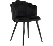 Polewolf | Eetkamerstoel Crown velvet fluweel zwart 46x79x54 cm eetkamerstoelen | NADUVI
