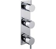 Klea Core Inbouw Douchethermostaat Rond 15cm Hartafstand 3 Greeps Chroom (incl. Inbouwdeel)