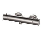 Klea Rio Douchekraan Thermostatisch 12cm Hartafstand 2 Greeps Geborsteld Staal
