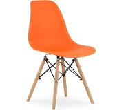 Viking Choice OSAKA - Eetkamerstoelen - set van 4 - houten onderstel - oranje