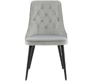 Venture Home Eetkamerstoelen 2 st Velvet Deluxe lichtgrijs en zwart