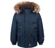Minymo - Winterjas voor jongens - Verwijderbare capuchon met imitatiebont - Effen - Verduistering - maat 122cm