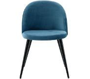 Venture Home Eetkamerstoelen 2 st Velvet fluweel zwart en blauw