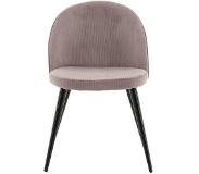 Venture Home Eetkamerstoelen 2 st Velvet ribfluweel zwart stoffig roze
