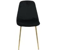 Venture Home Eetkamerstoelen 2 st Polar fluweel zwart en messing