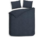 Heckett & Lane Flanel Dekbedovertrek Franela - Blauw Horizon - Lits-jumeaux Xl 260x200/220 Cm