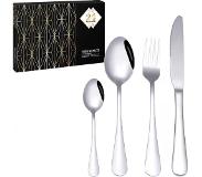 Kitchen Princess KitchenPrince 24-delige Bestekset met Opbergbox Zilver - vaatwasserbestendig - roestvrijstaal - lepels - messen - vorken - bestekset 24 delig - bestekset zilver - met opbergbox
