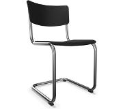 Thonet S 43 Stoel - gelakt zwart - kunststofglijder zwart met vilt