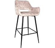 Ptmd collection PTMD Fallon Velvet Khaki bar stool black metal leg KD