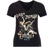 Queenkerosin Shirt met print Mans Ruin met meerkleurige retroprint en logopatch