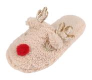 Produkt Rendierpantoffels / Sloffen voor dames, lichtbruine sherpa / 36-37