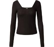 Urban Classics Longsleeve top -M- Rib Squared Neckline Zwart