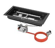GoFire inbouwbrander rechthoek 56 x 28 cm - Zwart gecoat
