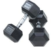 Lifemaxx Rubberen hexagon dumbbellset (2 stuks/set)