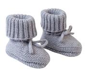 Lodger Wollen Slofjes Baby 0-6M Grijs Slipper Merinowol Merinowol Fashionable