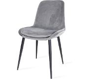 Nolon | Eetkamerstoel Amelie fluweel grijs 51x84.5x41 cm eetkamerstoelen | NADUVI