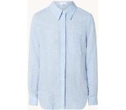 Reiss Campbell blouse van linnen met borstzak en gemêleerd dessin