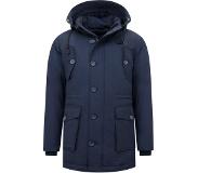 Tony Backer Gewatteerde Jas Heren met Capuchon - 8202 - Blauw