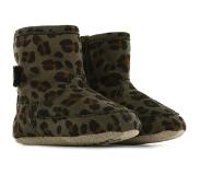 Shoesme babylaars-slofje met groene luipaardprint