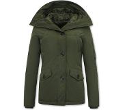 Gentile Bellini Getailleerde Winterjas Dames met Capuchon - 503 - Groen