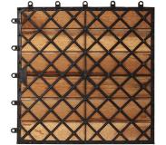 vidaXL Terrastegels verticaal patroon 30 x 30 cm Acacia set van 20