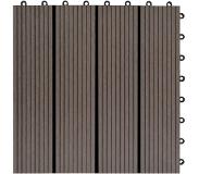 vidaXL Terrastegels 30x30 cm 1 m² HKC donkerbruin 11 st