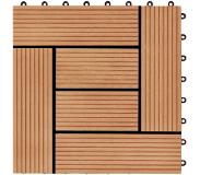 vidaXL 22 st Terrastegels 30x30 cm 2 m² HKC teakkleur
