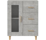 vidaXL Dressoir 69,5x34x90 cm bewerkt hout betongrijs