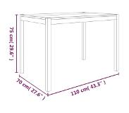 vidaXL Eettafel 110x70x75 cm massief acaciahout