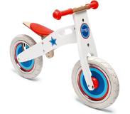 Scratch houten loopfiets Wit met Ster