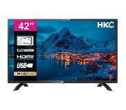 HKC 42D1 televisie 42 inch (TV 107 cm), Dolby Audio, LED, triple tuner DVB-C / T2 / S2, CI+, HDMI, mediaspeler via USB, digitale audio-uitgang, inclusief hotelmodus
