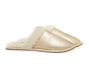 Ralph Lauren Summit Scuff Dames Slippers - Gold Metallic W/ Cream Pp