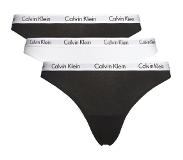 Calvin Klein 3-pack String Dames - Zwart, Wit - Maat XL