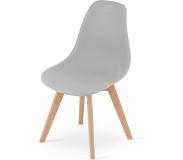 Viking Choice KITO - Eetkamerstoel - set van 4 eettafelstoelen - houten onderstel - grijs