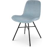 Nolon | Eetkamerstoel Noa fluweel blauw 51x82x40 cm eetkamerstoelen | NADUVI