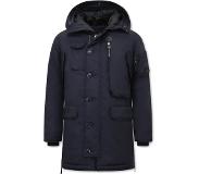 Tony Backer Lange Parka Heren met Capuchon - 1773 - Blauw