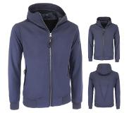 Just Key sport vest heren - regen vest met capuchon - zijzakken in BLAUW kleur maat L/XL