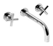 Plieger Cross wandkraan m. vaste uitloop met kruisgrepen chroom 4333237