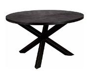 RENEW Viola round diningtable iron star leg - 130 - black (Groen, 130x130x77cm)