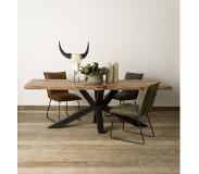TOFF Soria Tree-trunk dining table 240x100 - top 6/3 (Groen, 240x100x78cm)