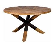 RENEW Viola round diningtable wooden leg -130 - natural (Groen, 130x130x77cm)
