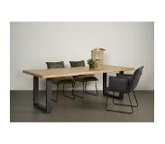 TOFF Ultimo Live-edge dining table 180x90 - top 5 (Groen, 180x90x78cm)