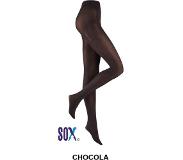 Sox Panty 35 den Chocolade S/M Half Opaque Half Doorzichtig in donkerbruine kleur Supersterk met kruisje in de broek